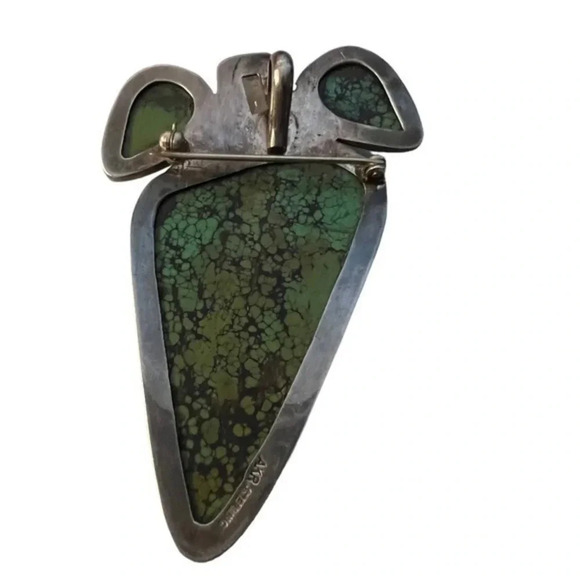 Amy Kahn Russell Turquoise Smokey Topaz signed Pendant Brooch - Picture 3 of 5
